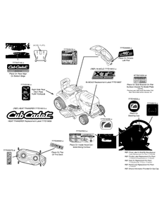 Label Map 13wqa1ct010 Diagram and Parts List for XT2-LX46KH (13WQA1CT010)(2015) Cub Cadet Lawn Tractor